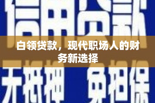 双柏白领贷款，现代职场人的财务新选择