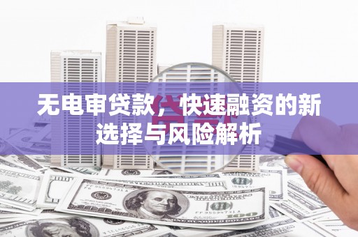 双柏无电审贷款，快速融资的新选择与风险解析