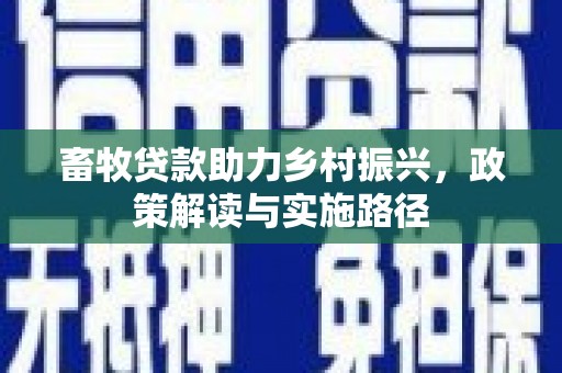 双柏畜牧贷款助力乡村振兴，政策解读与实施路径