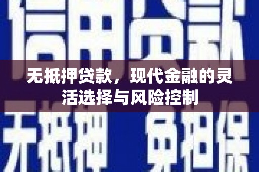 双柏无抵押贷款，现代金融的灵活选择与风险控制