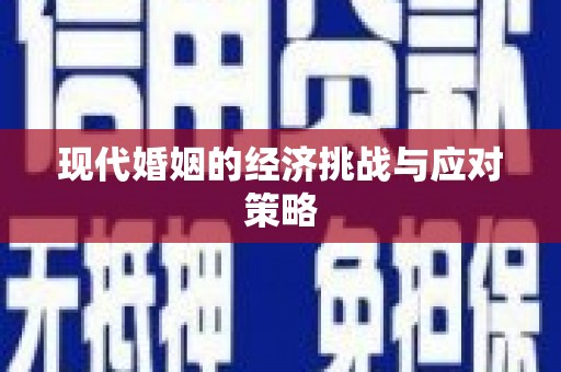 双柏现代婚姻的经济挑战与应对策略