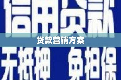 双柏贷款营销方案