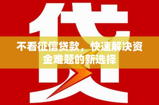 双柏不看征信贷款，快速解决资金难题的新选择