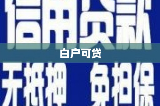 双柏白户可贷