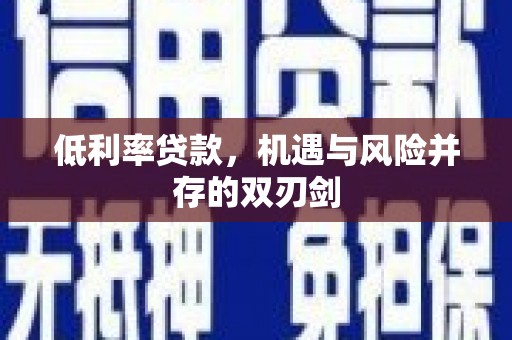 双柏低利率贷款，机遇与风险并存的双刃剑